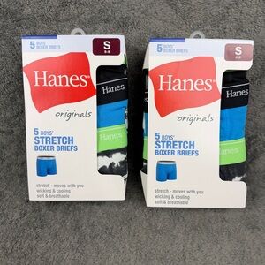 Hanes Originals Boys Small 6-8 Stretch Boxer Briefs 10 Pair Multicolor